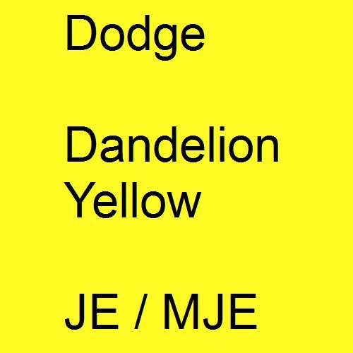 Dodge, Dandelion Yellow, JE / MJE.